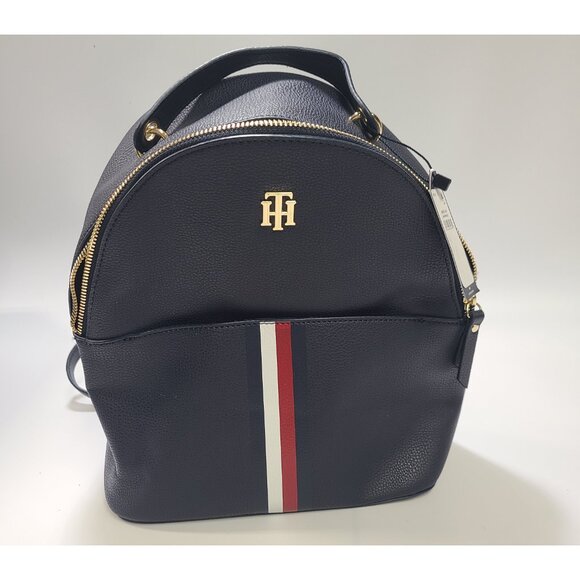 NWT Tommy Hilfiger Signature Stripe Backpack Americana Handbag for Women Vegan - Picture 1 of 6